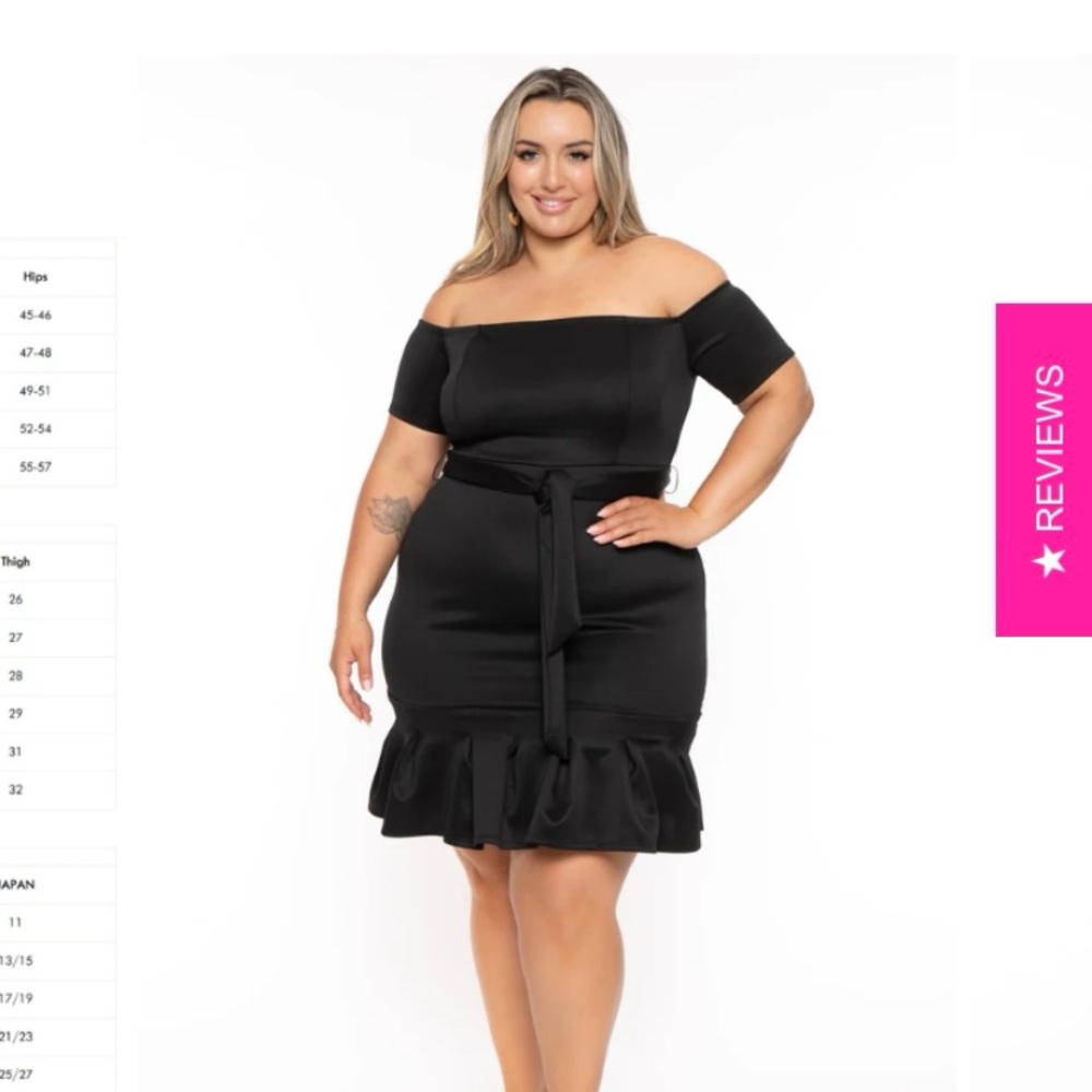 CurvySense Plus Size Off Shoulder Dress